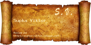 Supka Viktor névjegykártya
